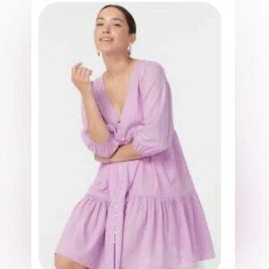 J. Crew Beachwear Pink Button-front Beach Dress Size Medium